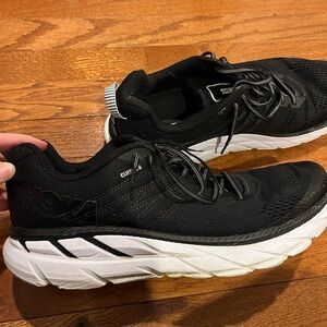 Hoka Men's Black and White Athletic Shoes